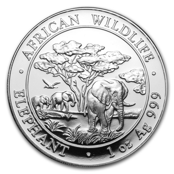 2012 1oz Silver Somalia African Elephant | European Mint