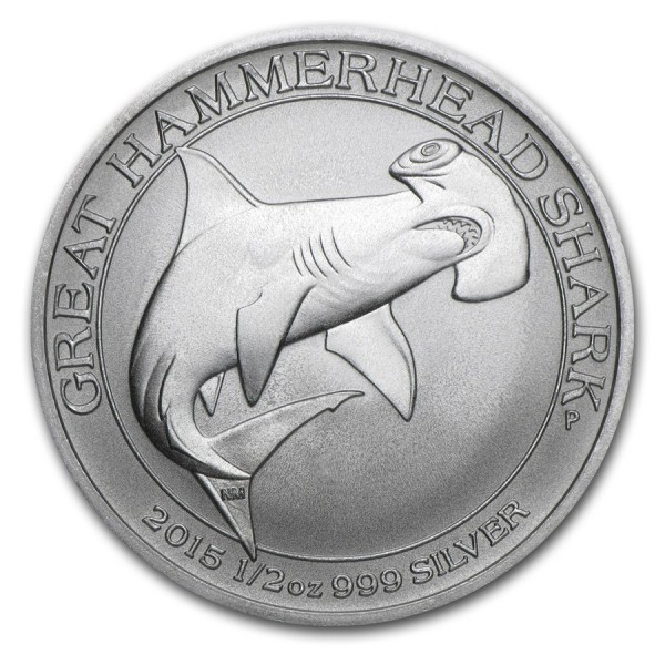 2015 1/2 oz Australian Silver Hammerhead Shark Coin BU 
