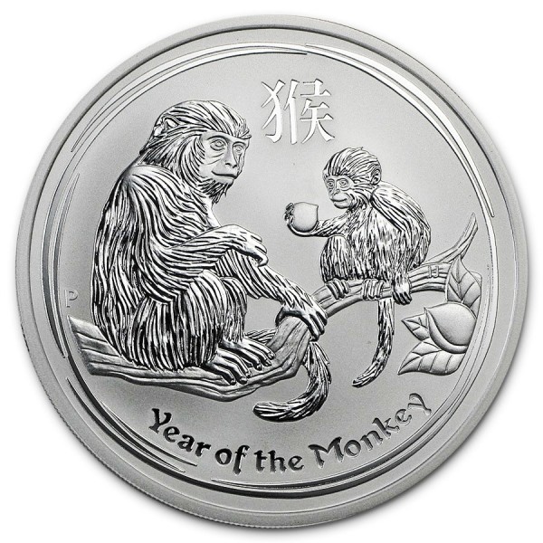 Luckly Chinese Lunar Zodiac Year of the Monkey Colored Silver Coin——45mm 
