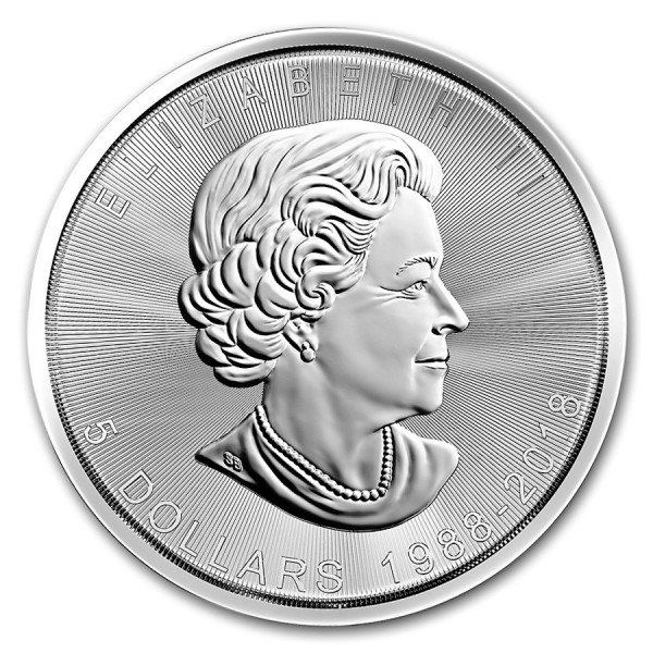 $5 Dollar 30th Anniversary Silver Maple Leaf Canada 1 oz Silver 2018 coloured 