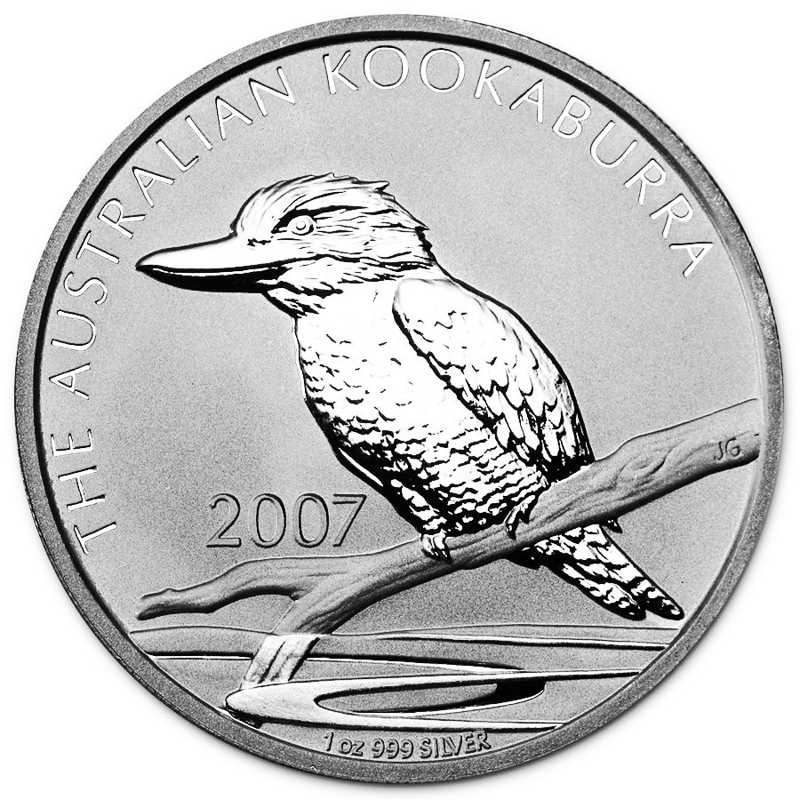 2007 Australia Kookaburra 1 Oz .999 Silver $1 IN ORIGINAL CAPSULE FROM MINT ROLL