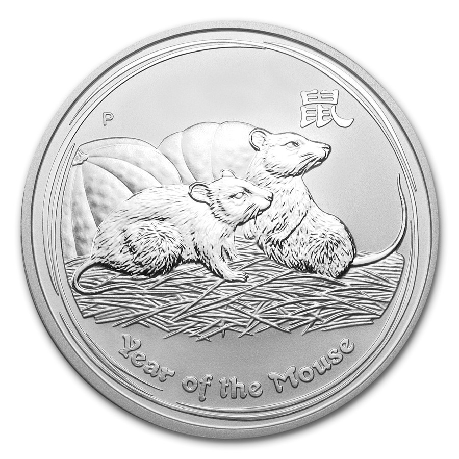 2020 ~ 1/2~OZ .9999 SILVER ~ LUNAR YEAR of the  MOUSE ~ PERTH COLORIZED ~ $30.88 