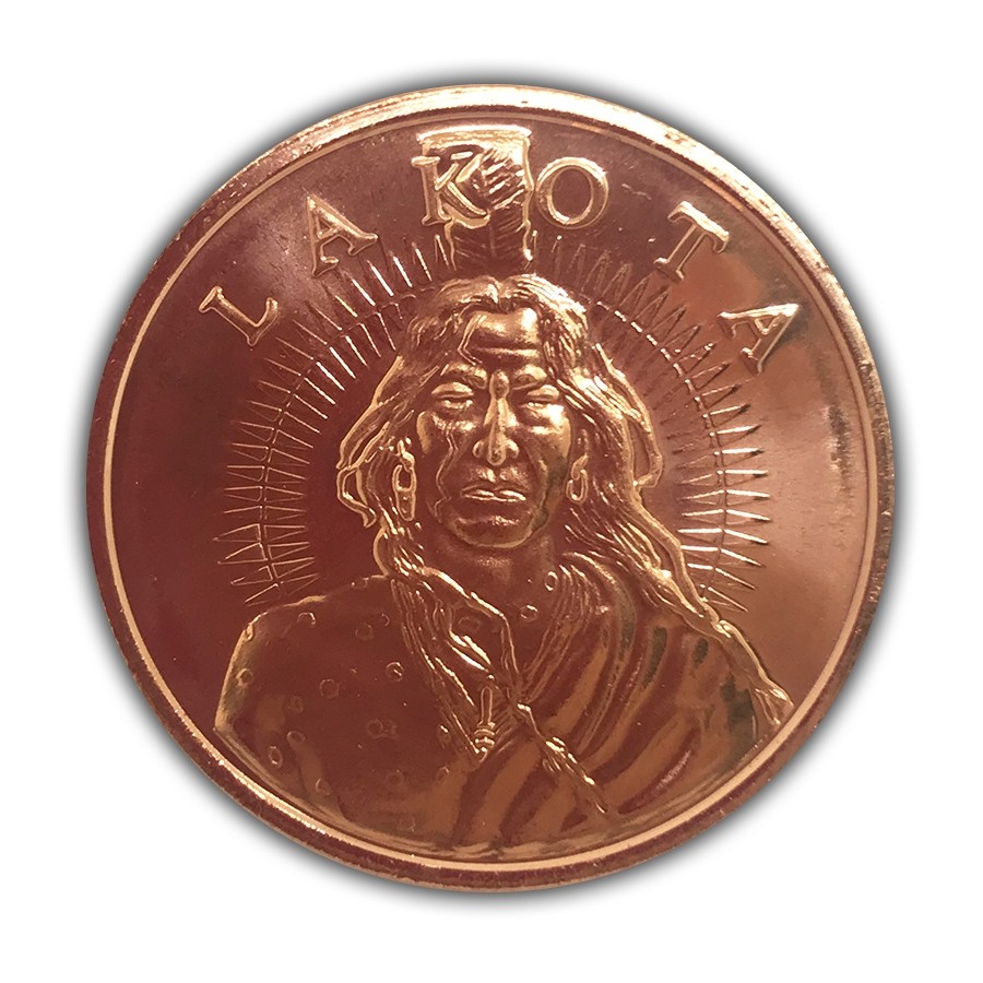 Copper Rounds 6-Pack ~ Lakota Nation ~ Lot Of 6 AV Ounces .999 Fine 