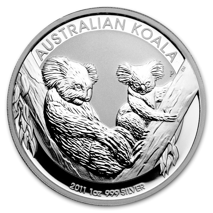 2011 1 oz $1 AUD Australian Silver Koala Coin BU (In Capsule) | European Mint