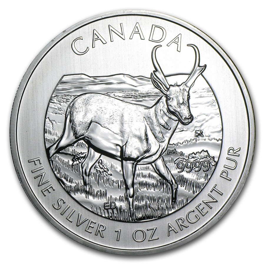 2013 Canada $5 .9999 Silver Wildlife Series Antelope