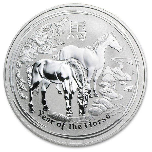Australia $1 Dollar 2014 Lunar Series II Horse 1 oz .999 Silver Coin 