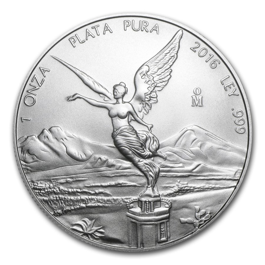 Libertad 2016 1 Onza Antique finish Callendar 1oz Silver Coin 