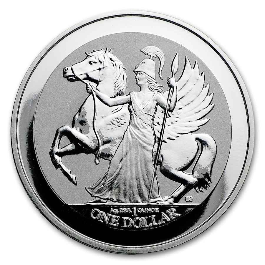 2017 1 oz British Virgin Islands $1 Silver Pegasus Reverse Proof