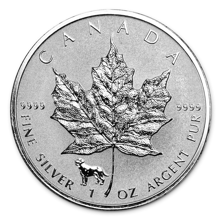 2018 Canada 1 oz Silver Maple Leaf Lunar Dog Privy BU SKU#161791 