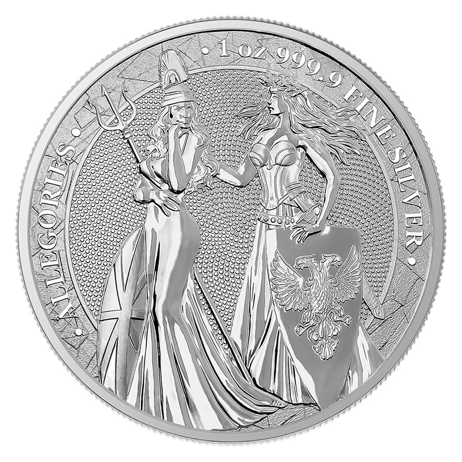 Pink 1 Oz Silver Coin Germania 2019 5 Mark The Allegories i-Color Edition 