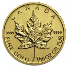 1/10 oz $5 CAD Canadian Gold Maple Leaf BU (Random Years)