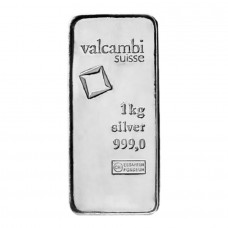1 Kilo Valcambi Suisse 999 Fine Silver Cast Bar 
