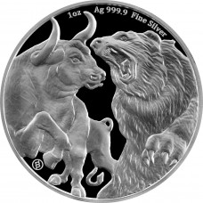 2022 1 oz $5 NZD Tokelau Silver Bull & Bear Coin BU