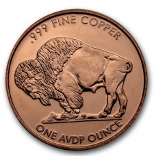 1 oz Buffalo 999 Copper round
