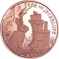 1 oz  Cryptid Creatures Fear the Jackalope 999 Copper round
