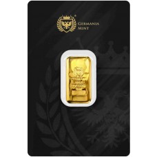 1 oz Germania Mint 9999 Fine Gold Cast Bar (In Assay)