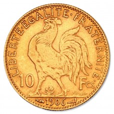France 10 Francs Marianne Rooster Gold Coin (Random Years)