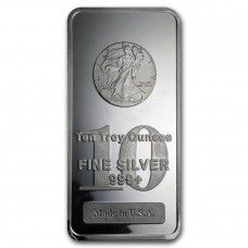 10 oz Walking Liberty 999 Fine Silver Bar