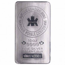 10 oz Royal Canadian Mint .9999 Fine Silver Bar