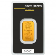 10 Grams Gold Bar Argor Heraeus (In Assay)