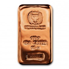 10oz 999.9 Fine Copper Germania Mint Cast Bar