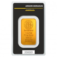 1 oz 9999 Gold Bar Argor-Heraeus (In Assay)