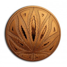 1 oz Cannabis The Big Leaf 999 Fine Copper Round