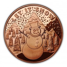 1 oz Let it Snow Snowman 999 Fine Copper Round