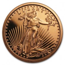 1 oz St Gaudens Walking Liberty 999 Fine Copper Round