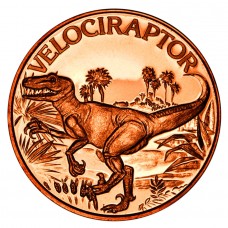 1 oz Velociraptor 999 Fine Copper Round