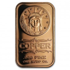 1 oz Liberty Head 999 Fine Copper Bar