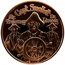 1 oz Pirates Captain Smollett 999 Fine Copper Round