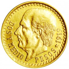 Mexican $2.5 Pesos 1/4 Hidalgo Gold Coin (Random Years) - PRE-SALE