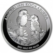 2013 1 Kilo $30 AUD Australian Silver Kookaburra Coin Circulated (In Capsule)