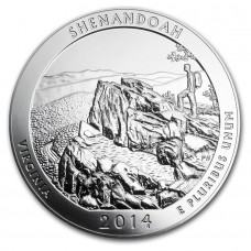 2014 5 oz $0.25 USD American ATB Shenandoah National Park Silver Coin Box and COA