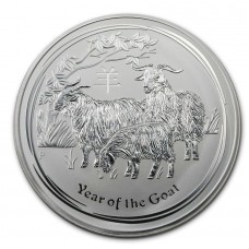2015 1 Kilo $30 AUD Australian Lunar Goat Fine Silver Coin Circulated  
