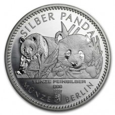 2016 1 oz Chinese Silver Panda Coin Berlin Mint Round BU (In capsule)