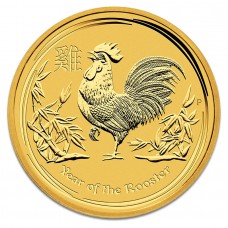 2017 1/10 oz $15 AUD Australian Lunar Series II Year of the Rooster Gold Coin