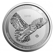 2018 10 oz $50 Canadian Snowy Owl Silver Coin BU