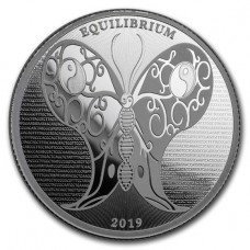 2019 1 oz $5 NZD Tokelau Silver Equilibrium Butterfly Coin BU In Capsule 