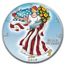 2019 1oz $1 USD American Silver Eagle Mother's Day Colorized Coin