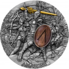 2019 2oz $2 NZD Niue Woman Warrior AMAZONS Antique Finish Silver Coin