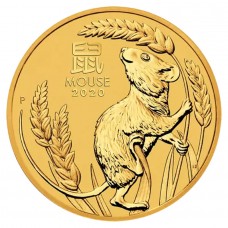 2020 1/20 oz $5 AUD Australian Lunar Series III Year of the Mouse Gold Coin BU