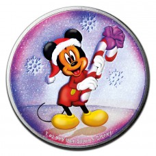 2020 1oz Niue Disney Silver Mickey Mouse Christmas Purple Colorized Coin