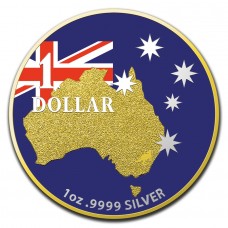 2020 1 oz $1 AUD Australia Beneath the Southern Skies Silver Colorized Coin