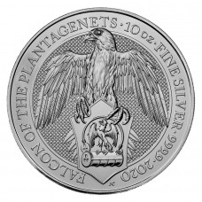 2020 10 oz £10 GBP UK Silver Queen's Beasts Falcon of the Plantagenets Coin BU (In Capsule)