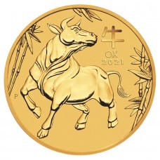 2021 1/10 oz $15 AUD Australian Lunar Series III Year of the Ox Gold Coin BU