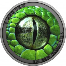 2021 1/2 oz $1 NZD Niue Wild Afrika Do You Know Me Green Mamba Snake Silver Coin