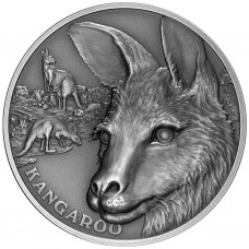 2021 1 oz $1 Niue Kangaroo Wild Life Ultra High Relief Silver Coin