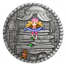 2021 1 oz $1 NZD Niue Silver Princess and the Pea Fairy Tales Antique Finish Coin